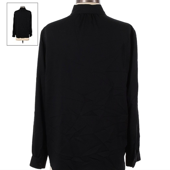 Uniqlo Black Formal Silky Front Tie Shirt - Picture 2 of 6